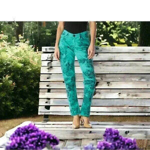 Rock & Republic Size 6 Tie-Dye Skinny Jeans - Teal/Black Wash Tie-dye. #Denim